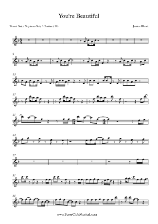 7978 Sheet music - You´re beautiful - Tenor Saxophone Soprano (Bb)
