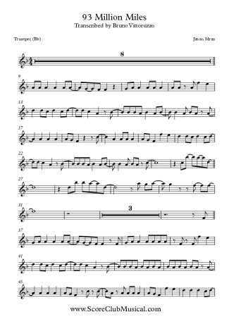 8605 Sheet music - 93 Million Miles - Trumpet