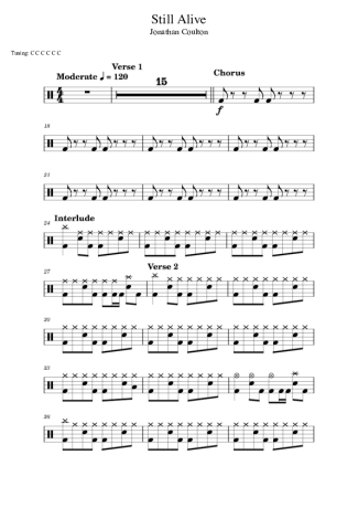 Still Alive - Jonathan Coulton | Sheet Music for Drums | PDF Download