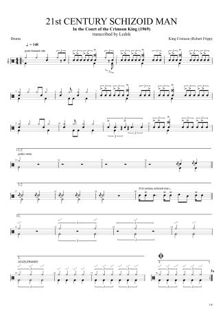 31641 Sheet music - 21st Century Schizoid Man - Drums