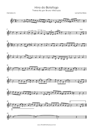 34052 Sheet music - Hino Do Botafogo - Clarinet (C)