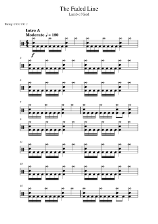 40355 Sheet music - The Faded Line - Drums