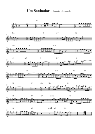 613 Sheet music - Um Sonhador - Tenor Saxophone Soprano (Bb)