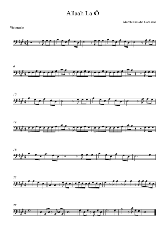 16236 Sheet music - Allaah La Ô - Cello