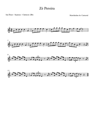 16338 Sheet music - Zé Pereira - Tenor Saxophone Soprano (Bb)