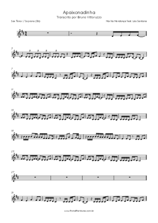 33751 Sheet music - Apaixonadinha - Tenor Saxophone Soprano (Bb)