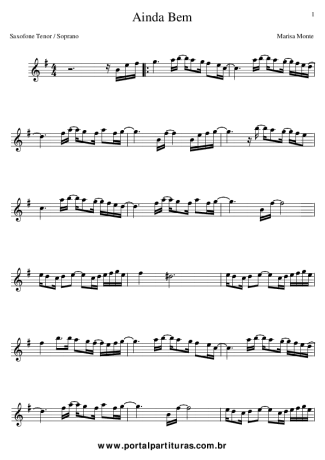 1026 Sheet music - Ainda Bem - Tenor Saxophone Soprano (Bb)