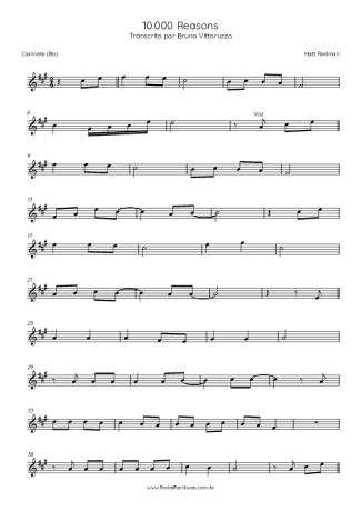 30417 Sheet music - 10000 Reason (Bless The Lord) - Clarinet (Bb)