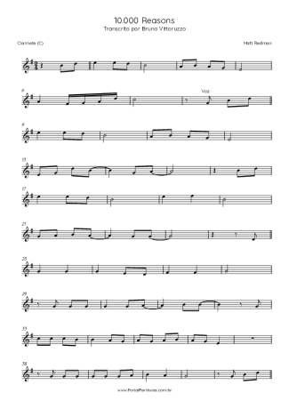 30418 Sheet music - 10000 Reason (Bless The Lord) - Clarinet (C)