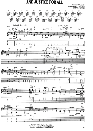 19175 Sheet music - And Justice For All - Guitar