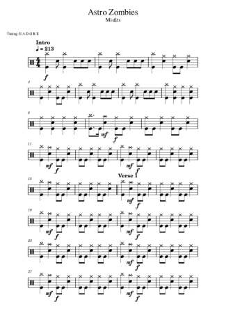 40019 Sheet music - Astro Zombies - Drums