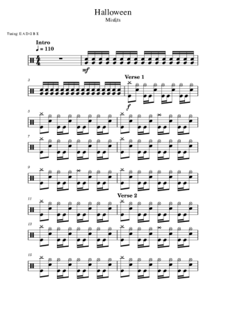 40361 Sheet music - Halloween - Drums