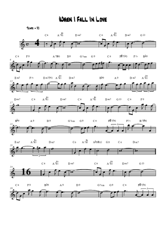 1733 Sheet music -  When I fall in Love - Tenor Saxophone Soprano (Bb)