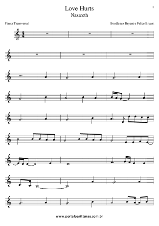 756 Sheet music - Love Hurts - Flute