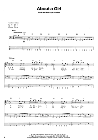 19222 Sheet music - About A Girl - Bass