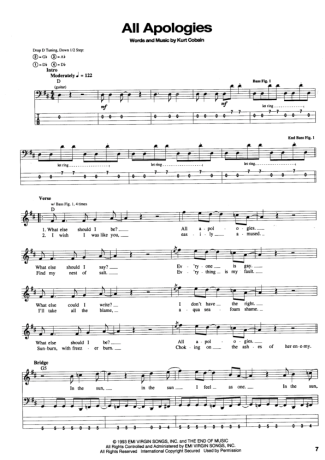 19223 Sheet music - All Apologies - Bass