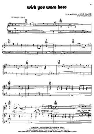 1904 Sheet music - Wish You Were Here - Piano
