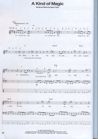 23467 Sheet music - A Kind Of Magic - Bass