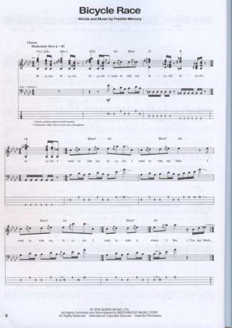 23469 Sheet music - Bicycle Race - Bass