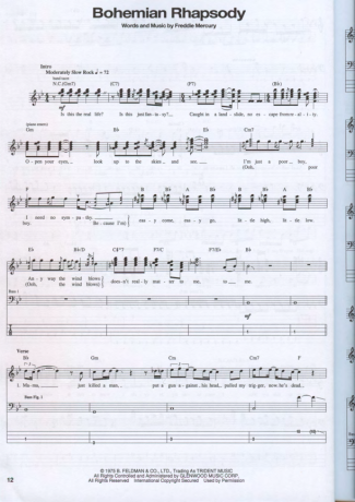 23470 Sheet music - Bohemian Rhapsody - Bass