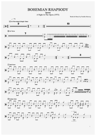 34459 Sheet music - Bohemian Rhapsody - Drums