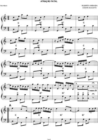 1855 Sheet music - Atração Fatal - Accordion