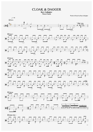 34220 Sheet music - Cloak And Dagger - Drums