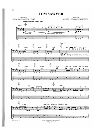 23531 Sheet music - Tom Sawyer - Bass