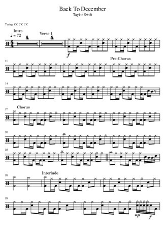 38361 Sheet music - Back To December - Drums
