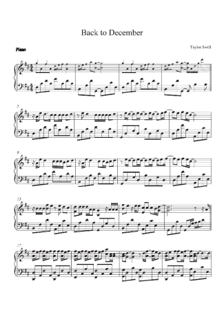 732 Sheet music - Back to December - Piano
