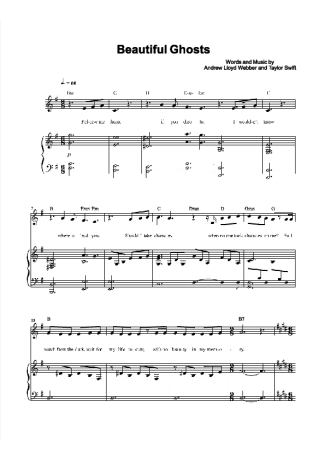 43452 Sheet music - Beautiful Ghosts - Piano