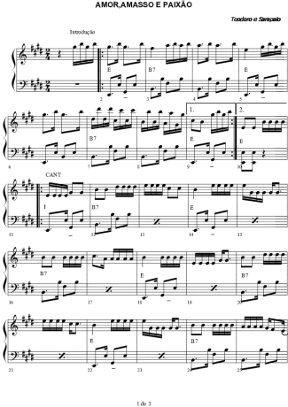 1845 Sheet music - Amor, Amasso e Paixão - Accordion