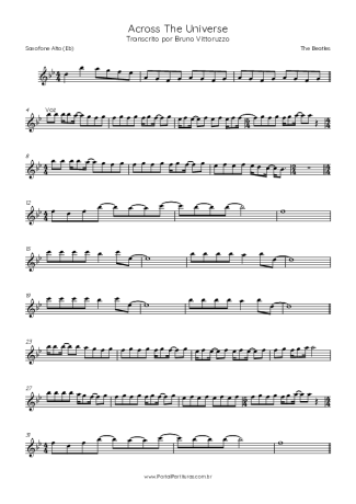 34577 Sheet music - Across The Universe - Alto Saxophone