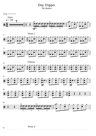 37260 Sheet music - Day Tripper - Drums
