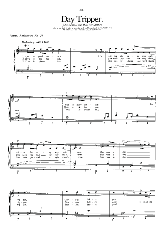 Day Tripper - The Beatles | Sheet Music for Piano | PDF Download