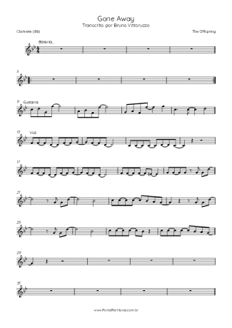40620 Sheet music - Gone Away - Clarinet (Bb)