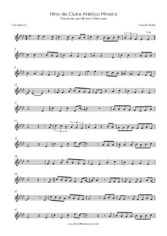 30503 Sheet music - Hino Do Clube Atlético Mineiro - Clarinet (C)