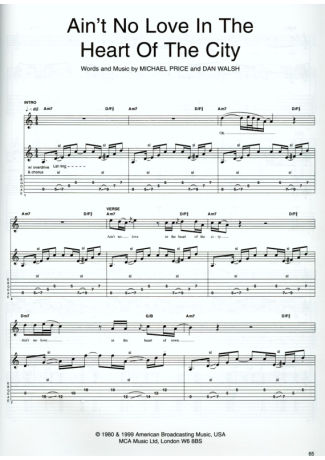 15370 Sheet music - Aint No Love In The Heart Of The City - Guitar