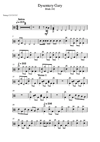 40325 Partitura - Dysentery Gary - Bateria