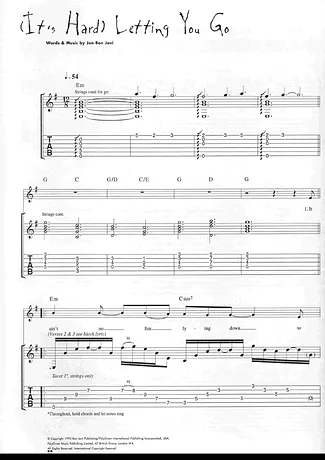 22247 Partitions - (Its Hard) Letting You Go - Guitare