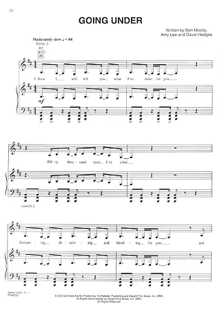 18530 Partitions - Going Under - Piano