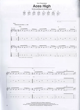 20825 Partitions - Aces High - Guitare