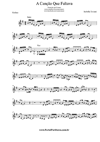 3501 Partitura -  A Canção Que Faltava - Violino