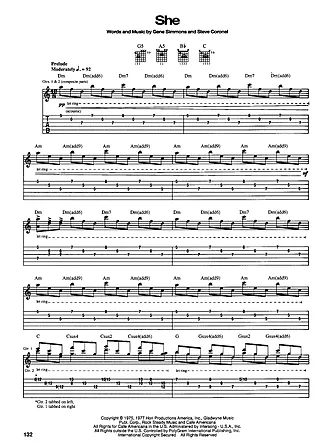 She - Kiss | Partituren für Gitarre | PDF-Download