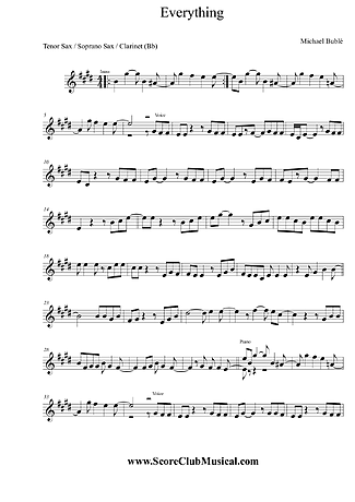 28834 乐谱 - Everything - 降B调单簧管