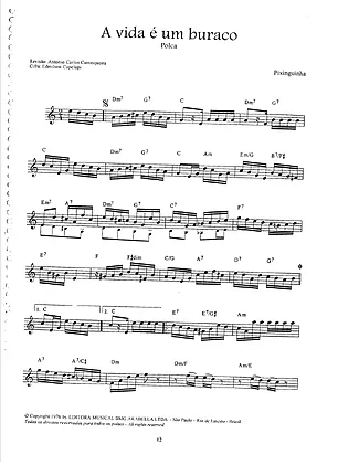 16904 शीट म्यूज़िक - A Vida É Um Buraco - मैंडोलिन