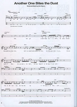 23468 Bladmuziek - Another ONe Bites The Dust - Bas