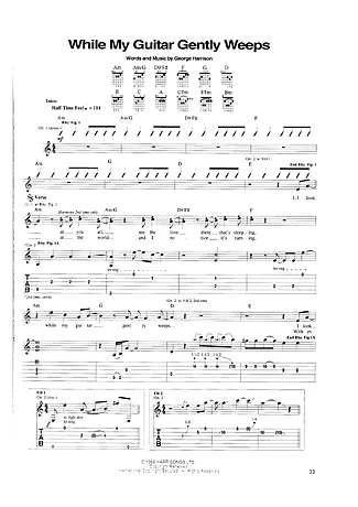 15363 Sheet music - While My Guitar Gently Weeps - Guitar