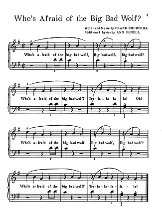 Who Is Afraid Of The Big Bad Wolf_ - Walt Disney | Sheet Music for Piano | PDF Download