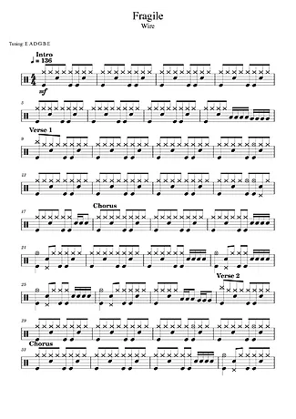 41792 Partitura - Fragile - Bateria
